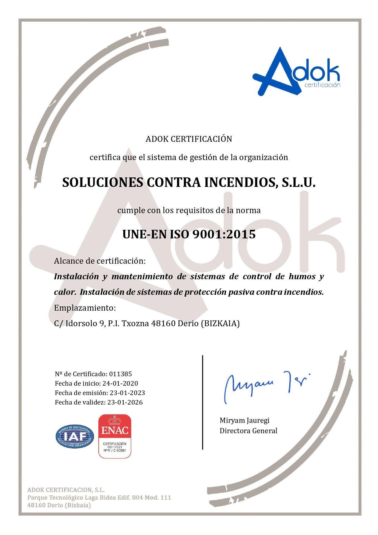 certificación de calidad ISO 9001